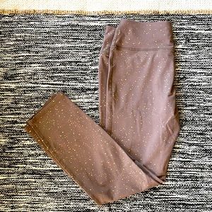 Lavender Gold Speckled Athletic Leggings